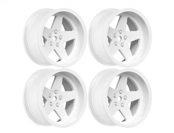 Louise RC 1:10 Drift 2 - 4 - 6 - 8mm Offset Wheels 5 S/Gloss White