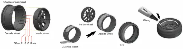 Louise RC 1:10 Drift 2 - 4 - 6 - 8mm Offset Wheels 5Sp/Matte Black &mdash; image 5 of 5