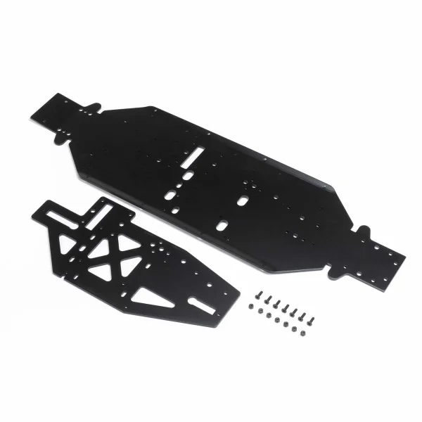 Chassis with Brace Plate - 4mm - Black: DBXL 2.0