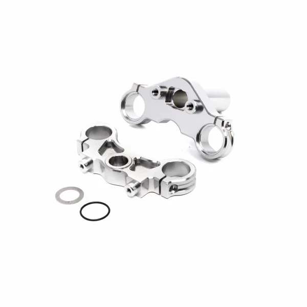 Aluminium Triple Clamp Set - Silver: Promoto-MX