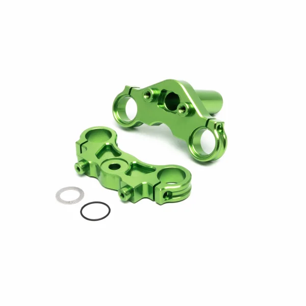 Aluminium Triple Clamp Set - Green: Promoto MX