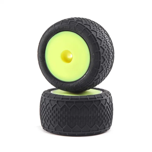 BK Bar Tires - Fr/Rr Mounted - Yellow: Mini-T 2.0