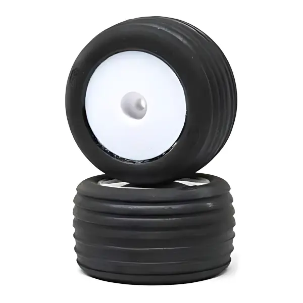 Directional Tires - FR - Mntd - Wht (2): Mini-T 2.0