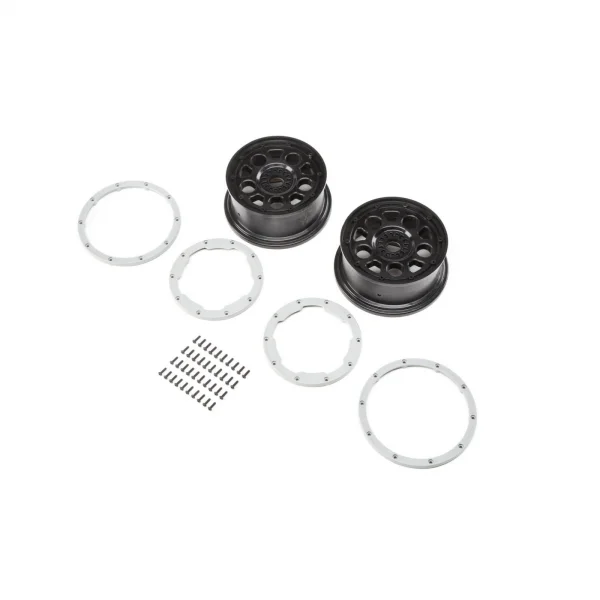 Wheel - Black; Beadlock - Silver (2): DBXL-E