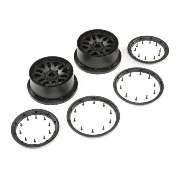 Wheel And Beadlock Set - Black (2): 5ive-T 2.0