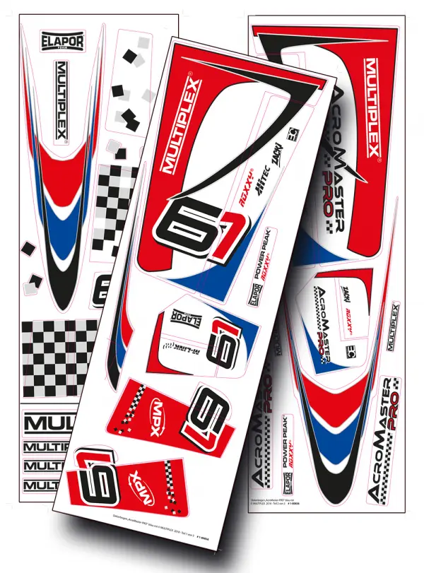 Multiplex AcroMaster Decals Blue / Red — image 2 of 2