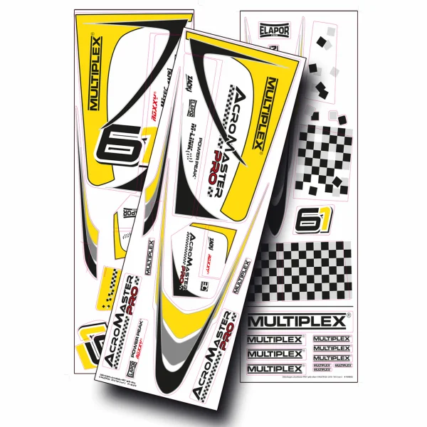 Multiplex AcroMaster Decals Yellow / Silver