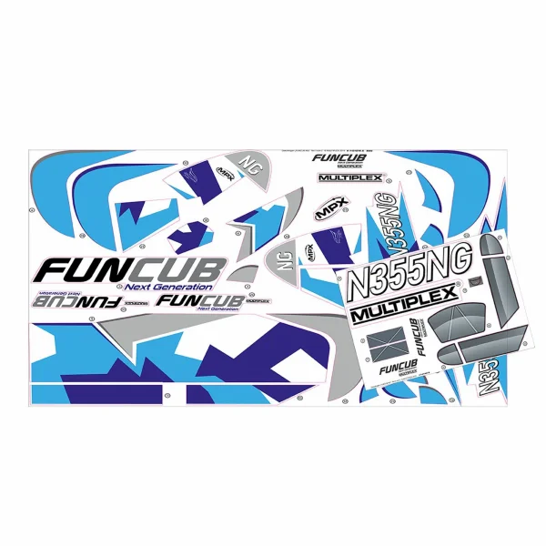 Multiplex Decal sheets FUNCUB NG blue A and B