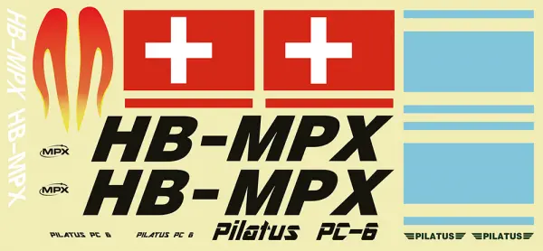 Multiplex Pilatus Decal Set, Blue (224373) &mdash; image 2 of 2