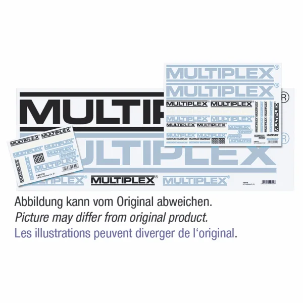 Multiplex MPX Sticker Set MPX-LOGO Black/White/Silver 3