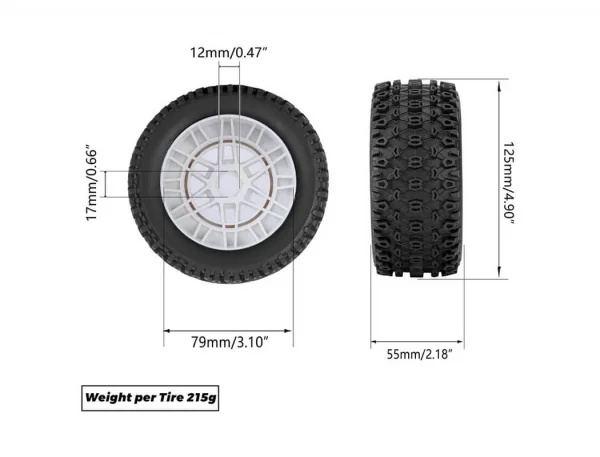 Method RC Method Geoform 1:8 SC Tyres On 17mm Hex Grey Wheels (2)