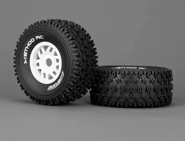 Method RC Method Geoform 1:8 SC Tyres On 17mm Hex White Wheels (2)