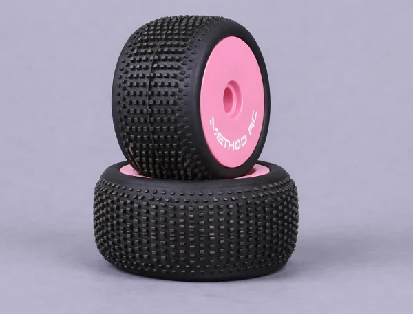 Method RC Method Nitragrip 1/24 Truck Tyres F/R On 7mm Hex Pink (4)