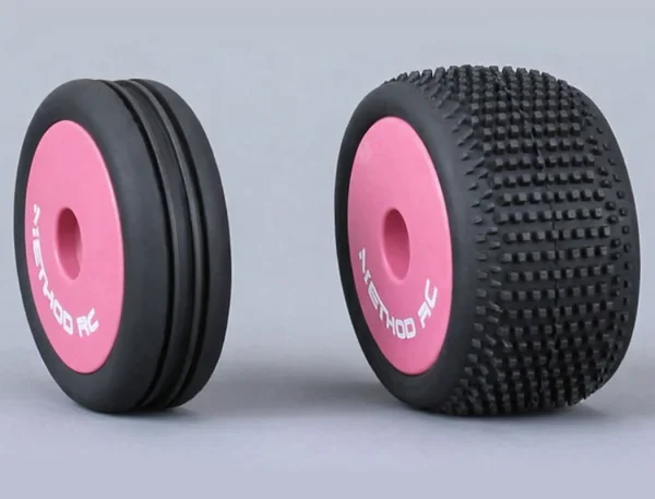 Method RC Method Nitragrip 1/24 Buggy Tyres F/R On 7mm Hex Green (4)