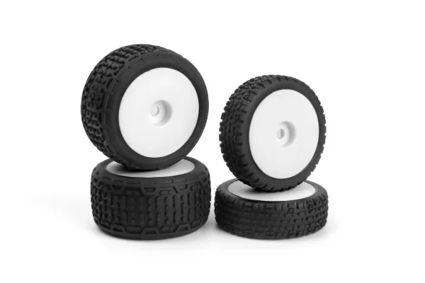 Microbe Buggy Wheel/Tyre Set (White/Front/Rear) &mdash; image 2 of 2