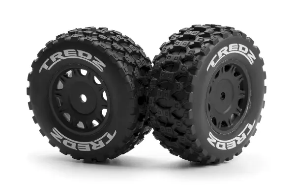 Assembled Wheel & Tyre Set (Black/2pcs)