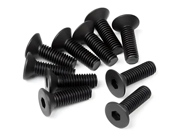 Countersunk Flat Head Screw M3x10mm (2mm Hex Socket - 6pcs)