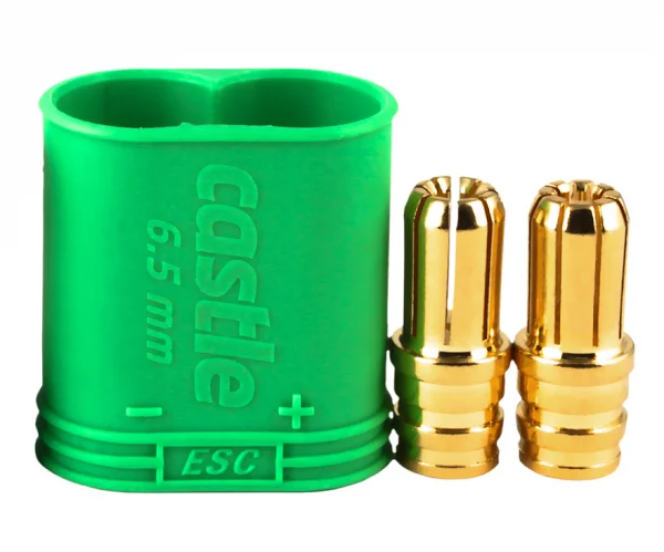 Castle Creations Polarized Bullet Connectors - 6 Males, 3 Housings - 6.5mm