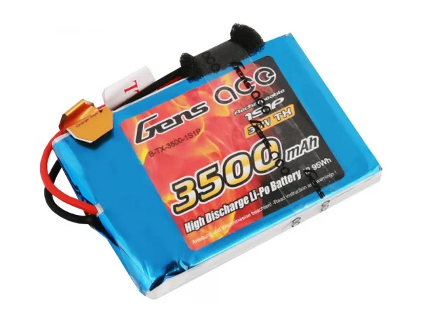 Gens Ace Soft Case 1S 3.7v Transmitter LiPo - 3500mAh (Sanwa MT-44)
