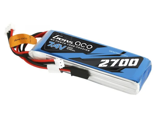 Gens Ace Receiver LiPo - 2S 7.4V 2700mAh Rx with Futaba Connector