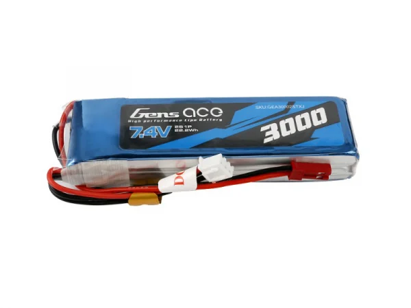 Gens Ace Transmitter LiPo - 2S 7.4V 3000mAh Tx with BEC Connector