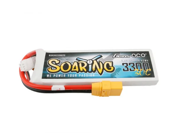 Gens Ace Soaring Series LiPo - 2S 7.4V 3300mAh 30C Soaring - XT90