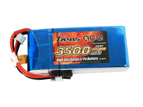 Gens Ace Receiver LiPo - 2S 7.4V 3500mAh - 14x96x44mm
