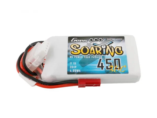 Gens Ace Soaring LiPo 3S 11.1V 450mAh 30C with BEC