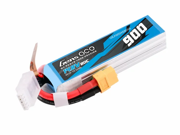 Gens Ace G-Tech LiPo - 4S 14.8V 900mAh 80C with XT60