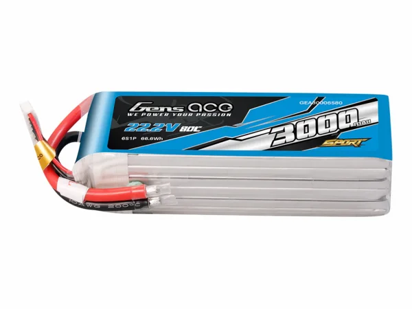 Li-Po Sport 6S 22.2V 3000mAh 80C with No Plug &mdash; image 3 of 5