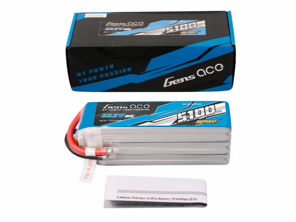 Li-Po Sport 6S 22.2V 5100mAh 80C with No Plug &mdash; image 5 of 5
