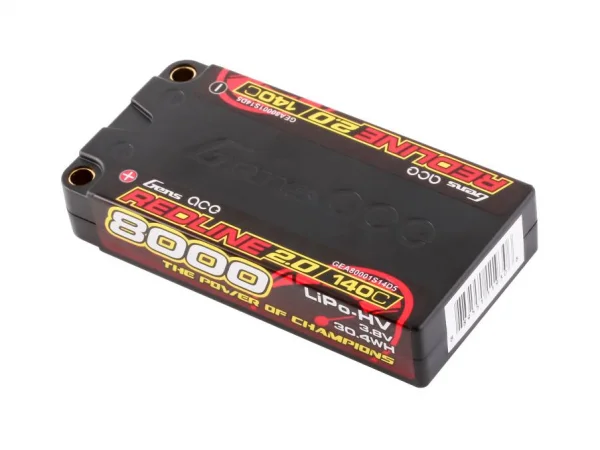 Gens Ace Redline 2.0 Race HV LiPo - 3.8V 8000mAh 140C RL2 Shorty - 5mm