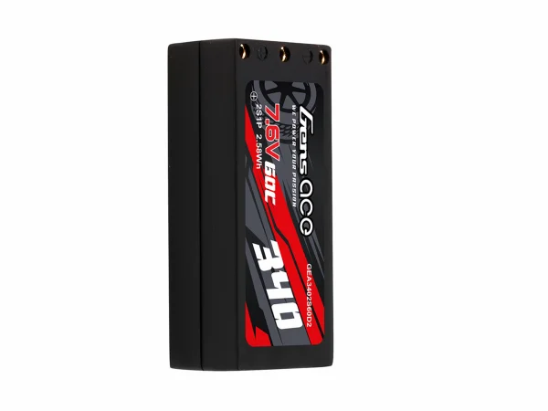 Gens Ace Hard Case 2S 7.6V 340mAh 60C LiPo - 2mm Connectors