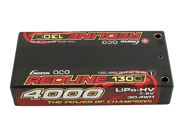 Gens Ace HV Hard Case LiPo - 2S 7.6V 4000mAh 130C RL Short 5mm — image 1 of 3