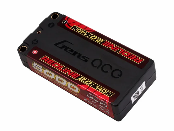 Gens Ace LiPo - HV Car Hard Case Shorty 2S1P 7.6V 5000mAh 140C with 5mm