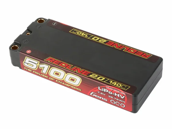Gens Ace LiPo - HV Car Hard Case 2S1P 7.6V 5100mAh 140C with 5mm
