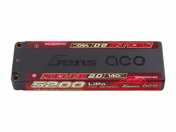 Gens Ace LiPo HV Hard Case 2S1P 7.6V 5200mAh 140C RL2 - 5mm Tubes — image 3 of 5