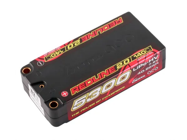 Gens Ace Redline 2.0 Race HV LiPo - 7.6V 5300mAh 140C RL2 Shorty - 5mm