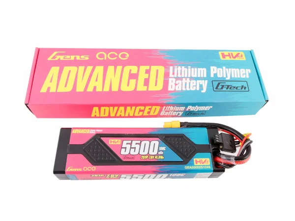 Gens Ace LiPo - Car Hard Case HV 2S 7.6V 5500mAh 100C with XT60 — image 5 of 5