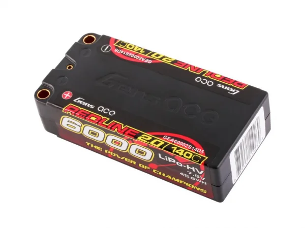 Gens Ace Redline 2.0 Race HV LiPo - 7.6V 6000mAh 140C RL2 Shorty - 5mm