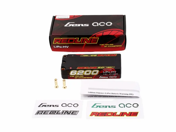 Gens Ace LiPo - HV Car Hard Case 2S1P 7.4V 6200mAh 140C RL2 with 5mm