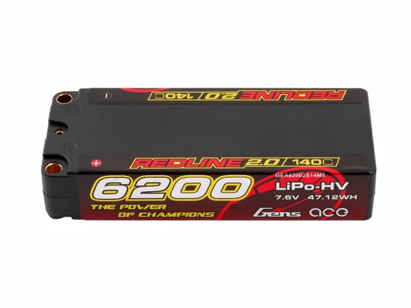 Gens Ace LiPo - HV Car Hard Case 2S1P 7.4V 6200mAh 140C RL2 with 5mm