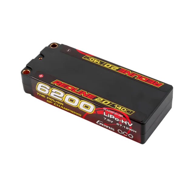 Gens Ace LiPo - HV Car Hard Case 2S1P 7.4V 6200mAh 140C RL2 with 5mm