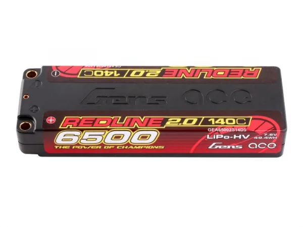 Gens Ace Redline 2.0 Race HV LiPo - 7.6V 6500mAh 140C RL2 - 5mm