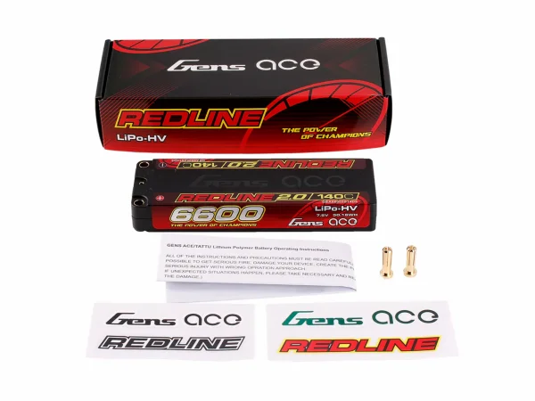 Gens Ace Hard Case LiPo - 2S HV 7.6V 6600mAh 140C with 5mm — image 5 of 5