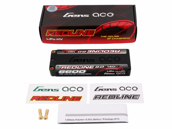 Gens Ace HV Hard Case LiPo - 2S1P 7.6V 6600mAh 140C RL2 with 5mm — image 5 of 5