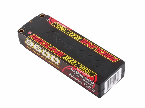 Gens Ace LiPo - HV Car Hard Case 2S 7.6V 9600mAh 140C RL2 Short 5mm