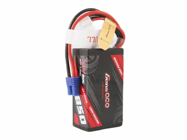 Gens Ace 2S 7.4V LiPo - 850mAh 60C with EC2