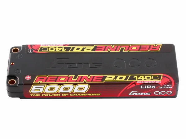 Gens Ace Hard Case LiPo - 2S HV 7.6V 5000mAh 140C RL2 Short 5mm