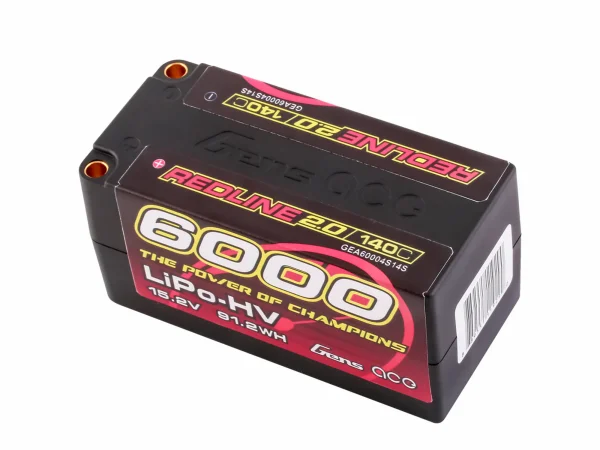 Gens Ace Hard Case HV LiPo - 4S2P 15.2V 6000mAh 140C RL2 with 5mm
